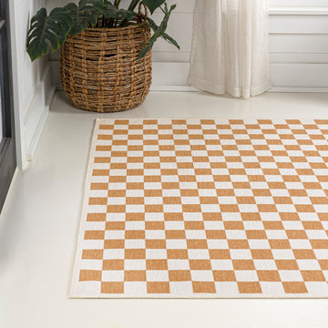 Ainsley Modern Cottage Checkerboard Washable Area Rug